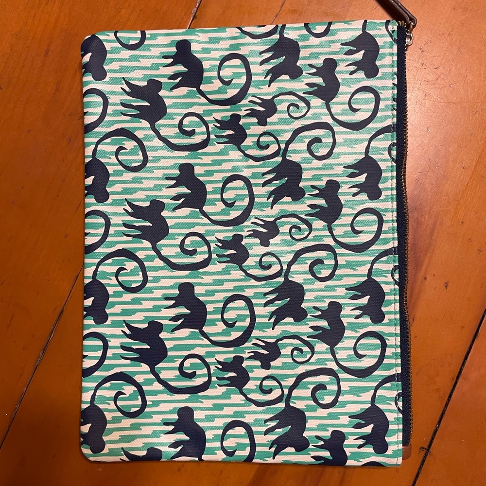 Green and Black Monkey Pattern Pouch